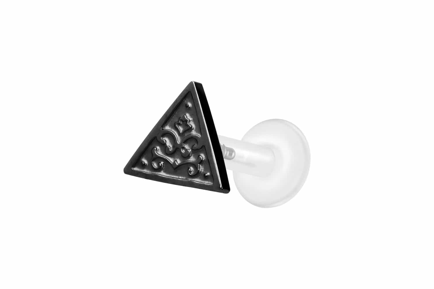 PTFE Labret Piercing mit Innengewinde + Titan-Aufsatz DREIECK